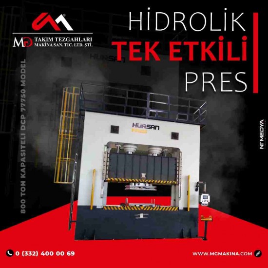 800 Ton Kapasiteli DCP 77750 Model Hidrolik Tek Etkili (Form) Presi (2500x1500mm)
