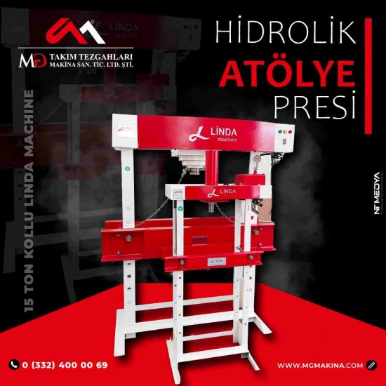 15 Ton Kollu Linda Machine Hidrolik Atölye Presi