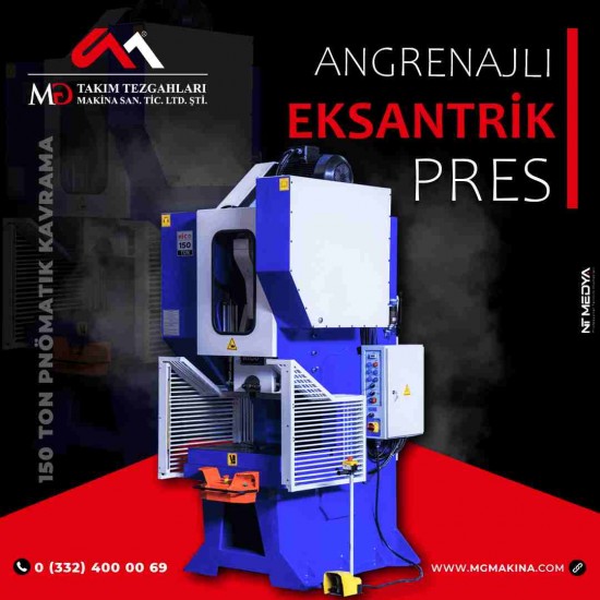 150 Ton Pnömatik Kavrama Angrenajlı Eksantrik Pres - Eccentric Press