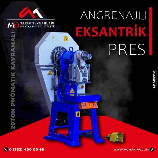 20 Ton Pnömatik Kavrama Angrenajlı Eksantrik Pres - Eccentric Press
