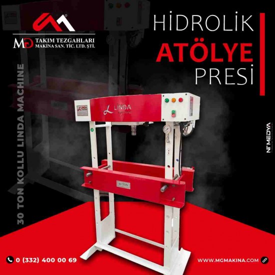 30 Ton Kollu Motorlu Linda Machine Hidrolik Atölye Presi