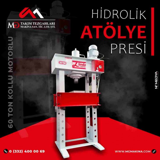 60 Ton Kollu Motorlu Hidrolik ATölye Presi - Hydraulic Workshop Press