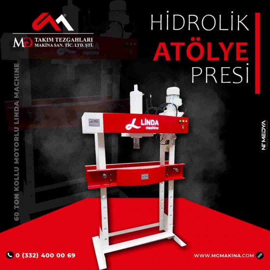 60 Ton Kollu Motorlu Linda Machine Hidrolik Atölye Presi