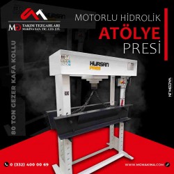 80 Ton Gezer Kafa Kollu Motorlu Hidrolik Atölye Presi