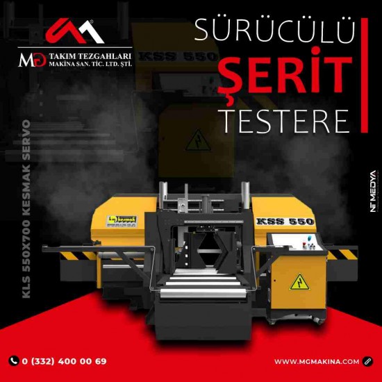 KLS 550x700 Kesmak Servo Sürücülü Şerit Testere