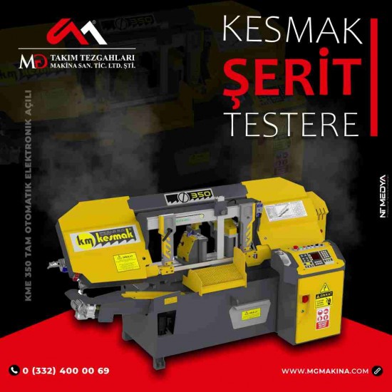 KME 350 Tam Otomatik Elektronik Açılı Kesmak Şerit Testere
