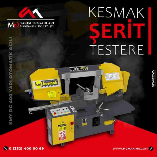 KMY DG 400 Yarı Otomatik Açılı Kesmak Şerit Testere