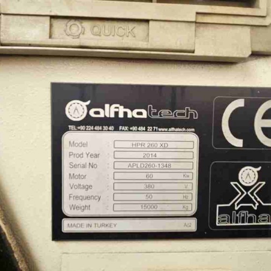 Alfatech 3000 x 12000 x HPR 260 XD Hypertherm   2014 Model Plazma Kesim  